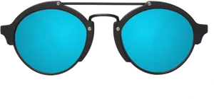 Blue Lens Round Sunglasses PNG Image