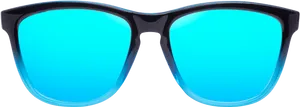 Blue Lens Sunglasses Isolated PNG Image