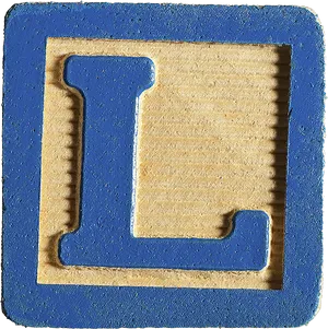 Blue Letter L Block PNG Image