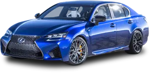 Blue Lexus Sedan Profile View PNG Image