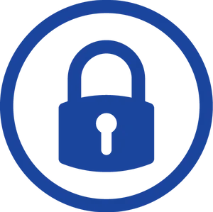 Blue Lock Icon Graphic PNG Image