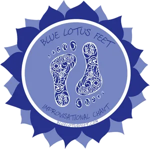 Blue Lotus Feet Logo PNG Image