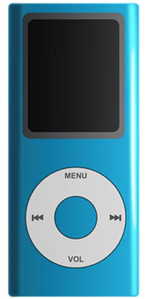 Blue M P3 Player Device PNG Image