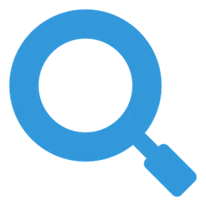 Blue Magnifying Glass Icon PNG Image