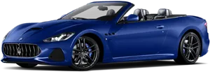 Blue Maserati Convertible Side View PNG Image