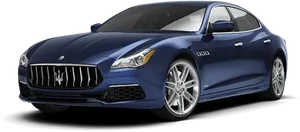 Blue Maserati Quattroporte Sedan PNG Image