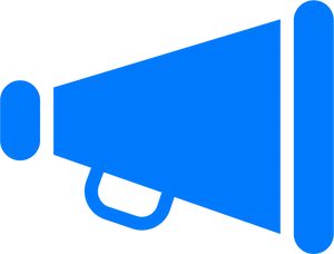 Blue Megaphone Icon PNG Image