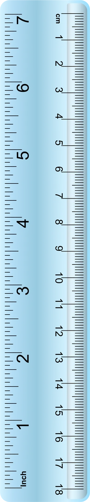 Blue Metric Inch Ruler Vertical PNG Image