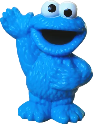 Blue Monster Figure Waving PNG Image