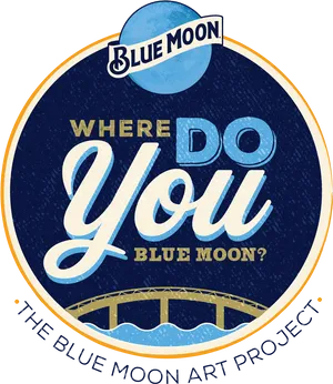 Blue Moon Art Project Promotion PNG Image