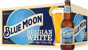 Blue Moon Belgian White Beer Packaging PNG Image