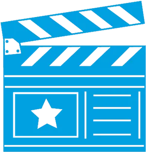 Blue Movie Clapperboard Icon PNG Image