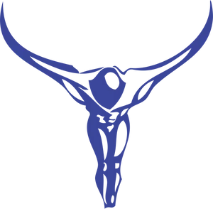 Blue Muscular Bull Logo PNG Image