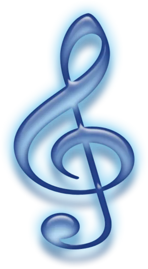 Blue Musical Clef Art PNG Image