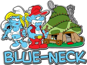 Blue Neck Smurf Parody PNG Image