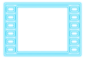 Blue Neon Film Frame PNG Image