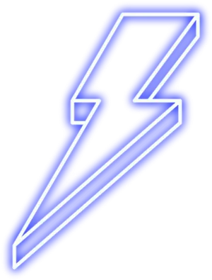 Blue Neon Lightning Bolt PNG Image