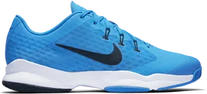 Blue Nike Basketball Shoe Side View PNG Image