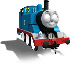 Blue Number One Train Character PNG Image