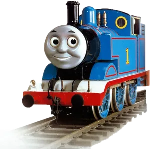 Blue Number One Train Toy PNG Image