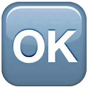 Blue O K Button Emoji PNG Image