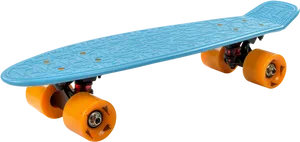 Blue Orange Skateboard Isolated PNG Image