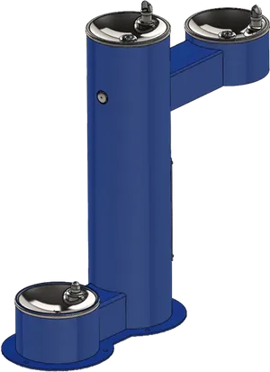 Blue Outdoor Drinking Fountain PNG Image