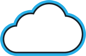 Blue Outline Cloud Icon PNG Image