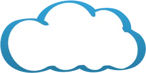 Blue Outlined Cloud Graphic PNG Image