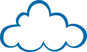 Blue Outlined Cloud Graphic PNG Image