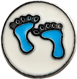 Blue Outlined Feet Pin PNG Image