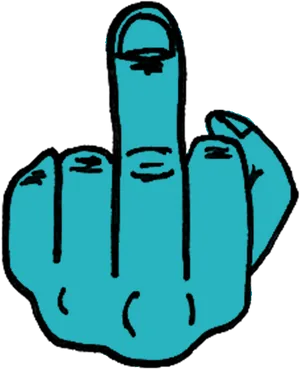 Blue Outlined Hand Gesture PNG Image