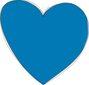 Blue Outlined Heart Graphic PNG Image