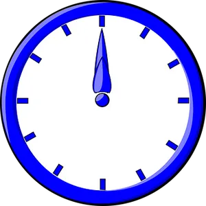 Blue Outlined Simple Clock PNG Image