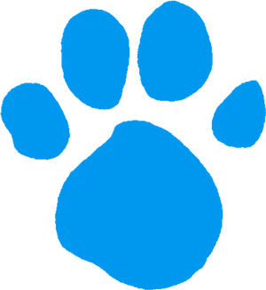 Blue Paw Print Graphic PNG Image