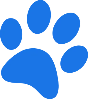 Blue Paw Print Graphic PNG Image