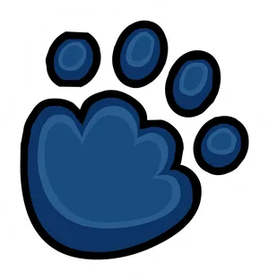 Blue Paw Print Graphic PNG Image