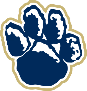 Blue Paw Print Graphic PNG Image