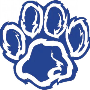 Blue Paw Print Graphic PNG Image