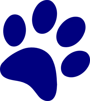 Blue Paw Print Graphic PNG Image