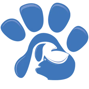 Blue Paw Print Graphic PNG Image