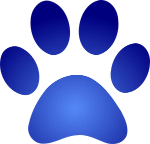 Blue Paw Print Graphic PNG Image