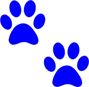 Blue Paw Prints Graphic PNG Image