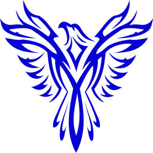 Blue Phoenix Silhouette PNG Image