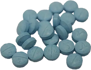 Blue Pills Scattered Background PNG Image