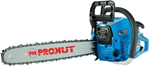 Blue Pro Xcut Gas Chainsaw PNG Image