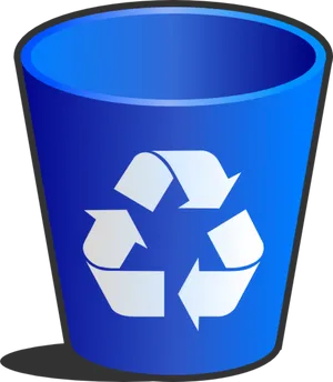 Blue Recycle Bin Icon PNG Image