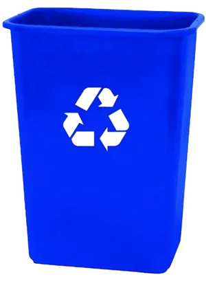 Blue Recycling Bin Recycle Symbol PNG Image