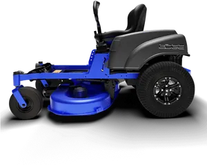 Blue Riding Lawn Mower PNG Image