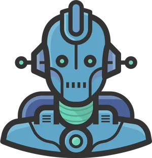 Blue Robot Avatar Graphic PNG Image